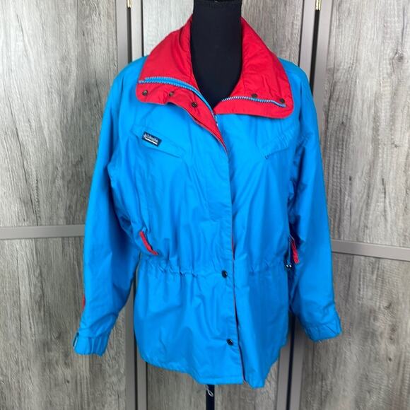 Vintage Columbia red/blue winter coat women's M - Picture 1 of 15